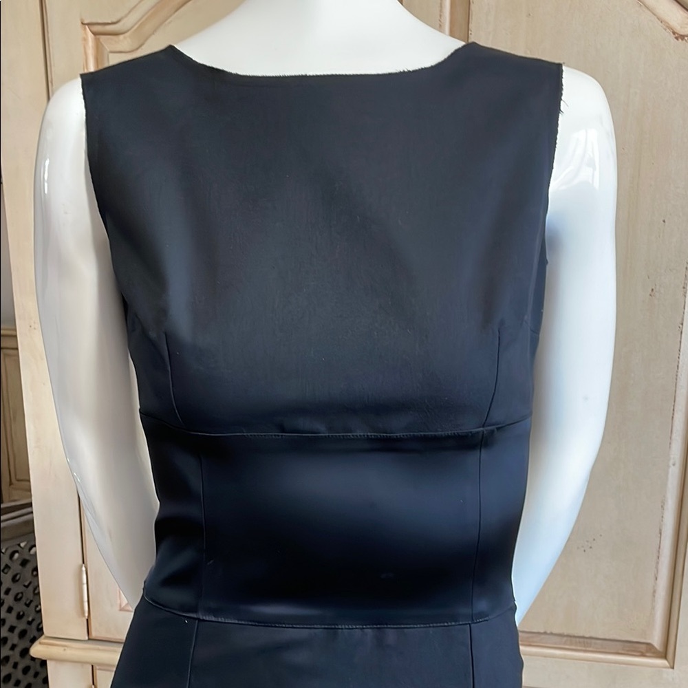 D&G Dolce&Gabbana Pencil Dress Satin Inset Empire Waist Boat Neck Sleeveless 6 View 3